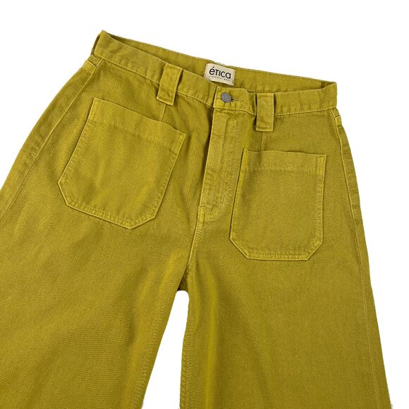 Etica Wide Leg Devon Antique Moss High Rise Jeans Pants Womens 26 x 31 NWT - Picture 2 of 5